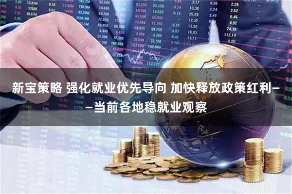 新宝策略 强化就业优先导向 加快释放政策红利——当前各地稳就业观察